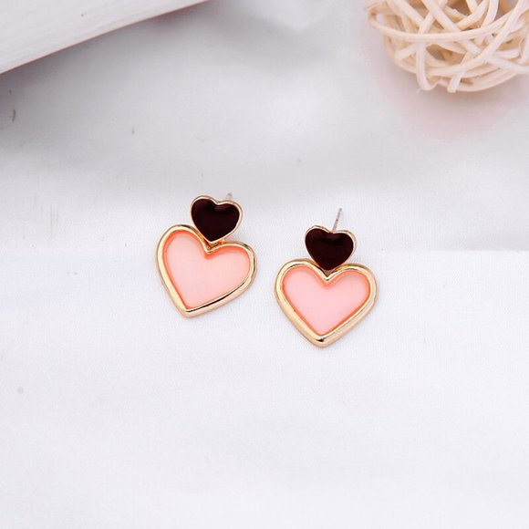 Live Chic Style Jewelry - Red & Pink Transparent Statement Earrings